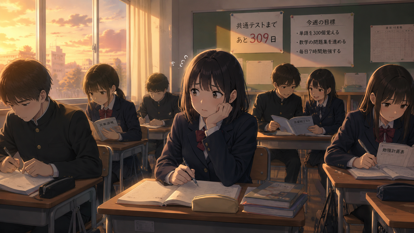 みんなが勉強し始めて焦るイメージ